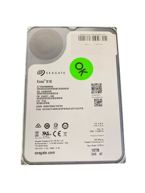 Seagate Exos X10 10TB SAS 3.5" HDD Hard Drives ST10000NM0096